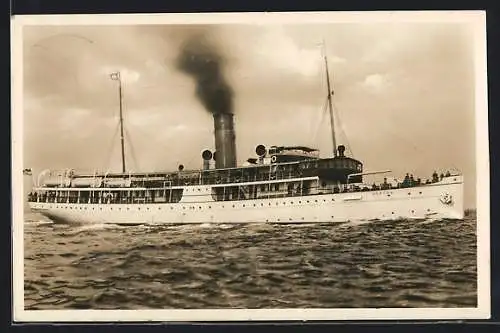 AK Ostsee-Dampfer S.S. Hertha unter Volldampf