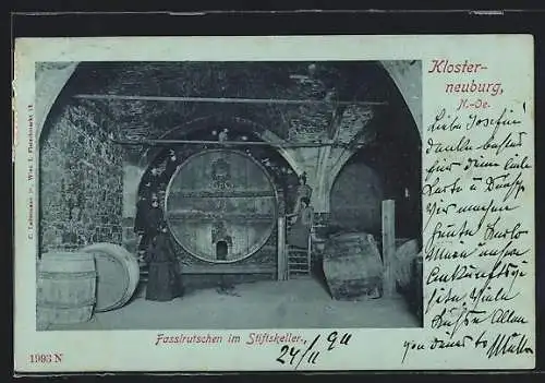 AK Klosterneuburg, Fasslrutschen im Stiftskeller