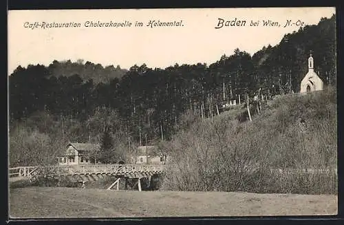 AK Baden bei Wien, Café-Restauration Cholerakapelle im Helenental