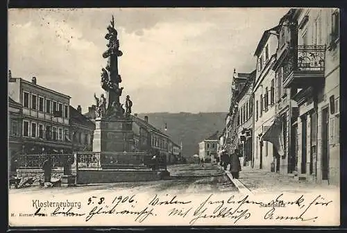 AK Klosterneuburg, Blick über den Stadtplatz