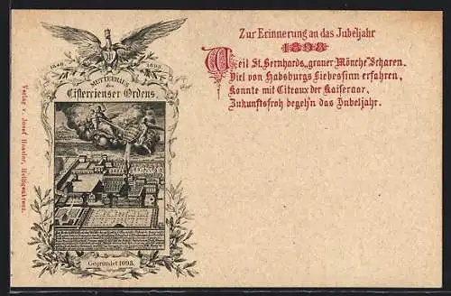 AK Heiligenkreuz, Mutterhaus des Cisterrienser Ordens, Erinnerung an das Jubeljahr 1898