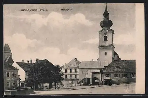 AK Heidenreichstein, Hauptplatz mit der Kirche