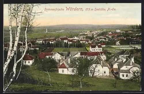 AK Wördern /N.-Oe., Gesamtansicht von einem Hügel aus