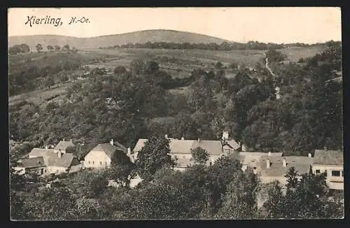 AK Kierling, Teilansicht mit Blick ins Land aus der Vogelschau