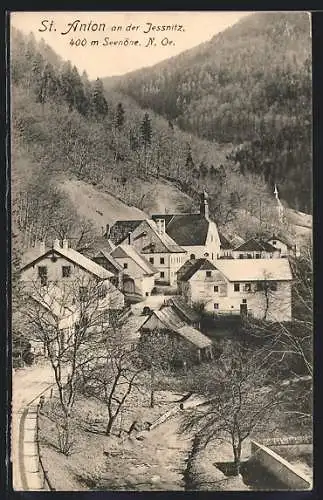 AK St. Anton /Jessnitz, Ortspartie am Bach