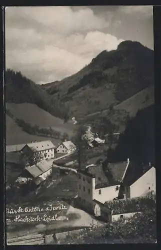 AK St. Anton an der Jessnitz, Ortsansicht aus der Vogelschau