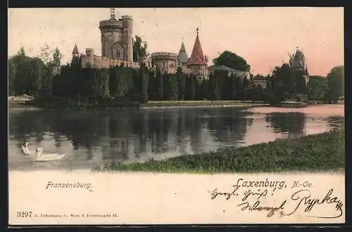 AK Laxenburg, Franzensburg mit Schwanensee