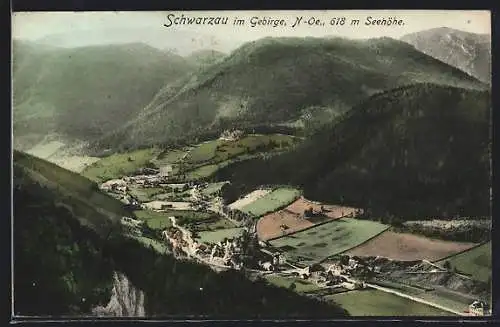 AK Schwarzau im Gebirge, Ortsansicht von oben