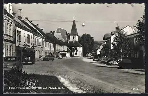AK Rabenstein a. d. Pielach, Strassenpartie mit VW Bus und Gasthaus