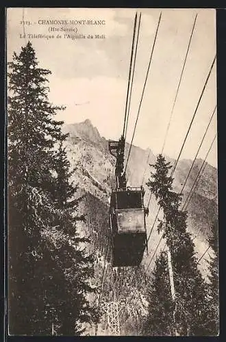 AK Chamonix-Mont-Blanc, Le Téléférique de l`Aiguille du Midi