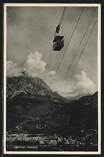 AK Cortina, Funivia, Seilbahn in voller Fahrt