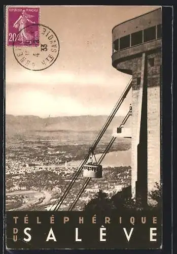 AK Salève, Téléphérique, Seilbahn auf dem Weg zur Station