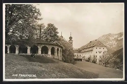 AK Frauenberg, Gasthaus Bergwirt, Türme der Wallfahrtskirche, Rotunde