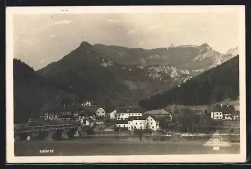 AK Mixnitz, Ortsansicht gegen die Berge