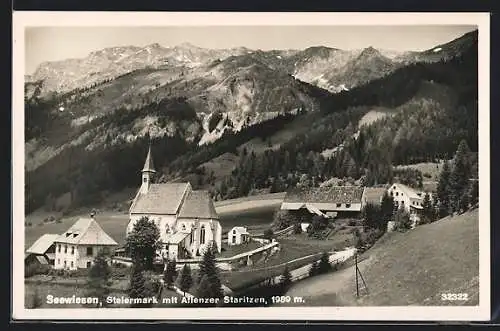 AK Seewiesen /Steiermark, Ortsansicht gegen die Aflenzer Staritzen