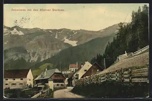 AK Seewiesen, Ortsansicht mit Aflenzer Staritzen