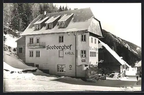 AK Seewiesen /Stmk., Gasthof und Pension Seeberghof im Winter