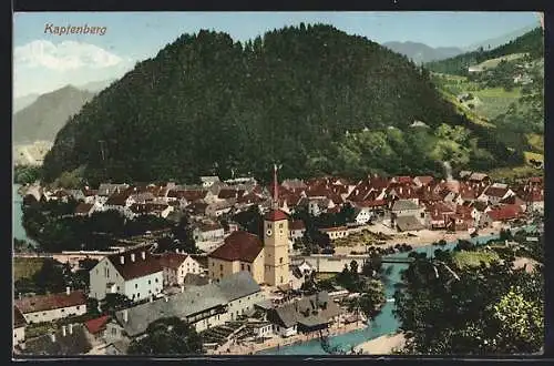 AK Kapfenberg, Ortsansicht mit Kirche am Fluss