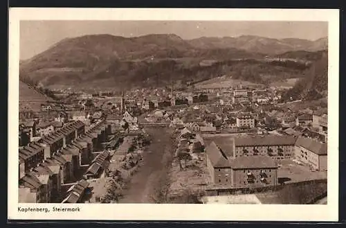 AK Kapfenberg, Blick auf die Ortschaft aus der Vogelperspektive