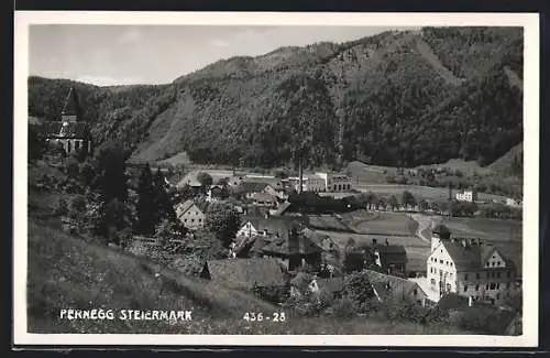 AK Pernegg /Steiermark, Ortsansicht vom Hügel aus
