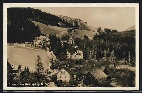 AK Breitenstein, Klamm am Semmering, Häusergruppe an einem Hügel