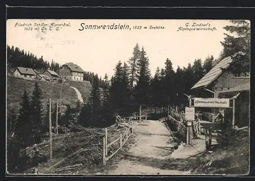 AK Schottwien, Friedrich Schüler-Alpenhotel, G. Lindner's Alpengasthaus