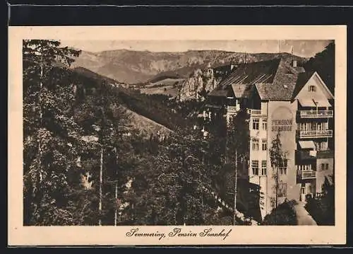 AK Semmering, Blick auf die Pension Sonnhof