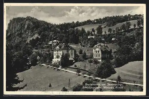 AK Breitenstein am Semmering, Blick auf das Erholungsheim Weisses Kreuz