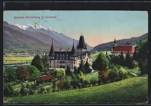 AK Innsbruck, Schloss Mentelberg mit Alpenblick