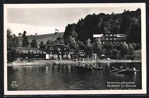 AK Neumarkt am Wallersee, Strandhotel und Strandbad