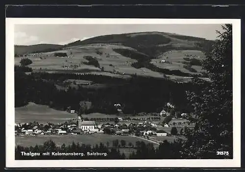 AK Thalgau, Ortsansicht mit Kolomansberg