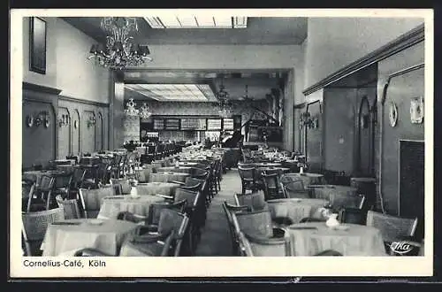 AK Köln-Neustadt, Corneliuis-Cafe G. Lang, Hohenzollernring 58, Innenansicht