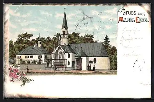 Lithographie Maria Eich, Ansicht der Kirche