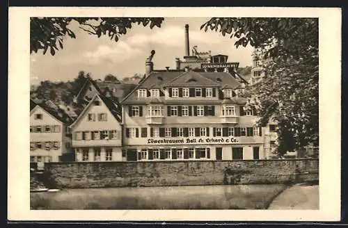 AK Schwäbisch Hall, Löwenbrauerei Hall Fr. Erhard & Co. mit Gasthaus