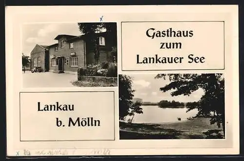 AK Lankau bei Mölln, Gasthaus zum Lankauer See O. Borchert, Seepartie