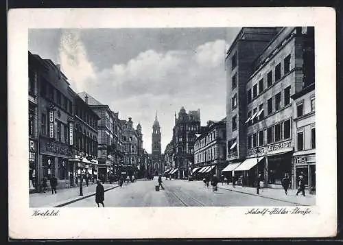AK Krefeld, Gasthaus Carl Wilhelm in der Strasse