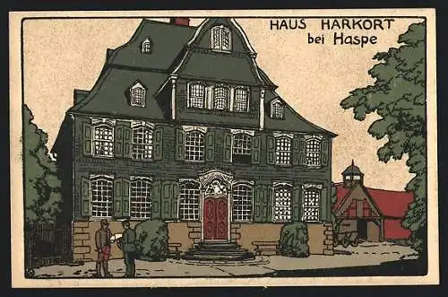 Steindruck-AK Haspe, Haus Harkort