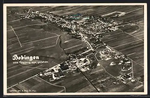 AK Bobingen, Ortsansicht vom Flugzeug aus