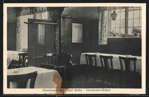 AK Gemünden-Wohra, Gastzimmer des Hotel Rothe