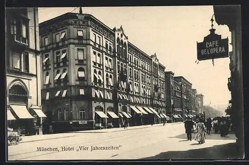 AK München, Hotel Vier Jahreszeiten und Café Del`Opera