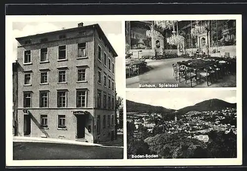 AK Baden-Baden, Hotel Restaurant Zum Weissen Rössel, Ortsansicht