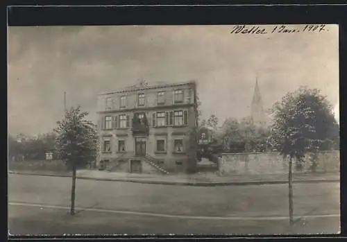 AK Wetter / Ruhr, Strassenpartie mit Kirche