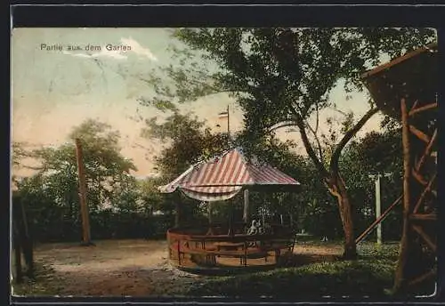 AK Gräfrath, Gasthaus Freudenbergerhöhe, Gartenpartie