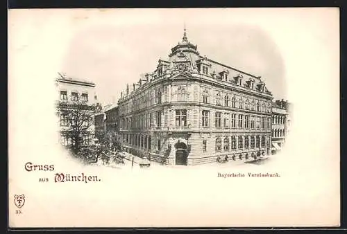 AK München, Bayerische Vereinsbank Ecke Maffeistrasse