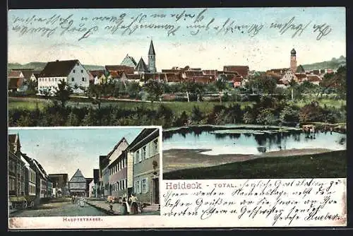 AK Heideck / Mittelfranken, Totalansicht & Hauptstrasse