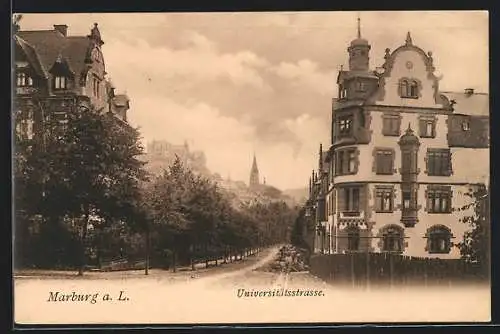 AK Marburg a. L., Blick in die Universitätsstrasse