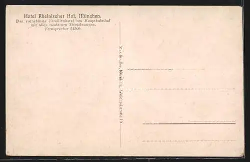 AK München, Hotel Rheinischer Hof