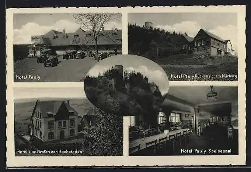 AK Nürburg / Eifel, Hotel Pauly und Hotel zum Grafen von Hochstaden