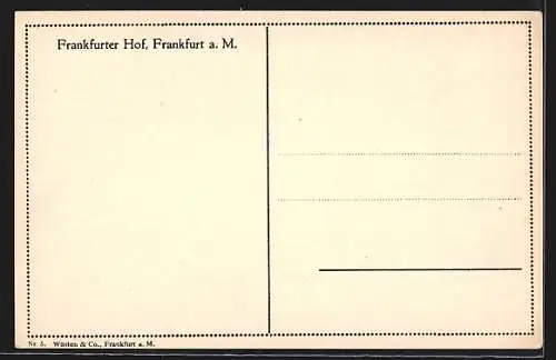 AK Frankfurt a. M., Hotel Frankfurter Hof mit Fürstenzimmer