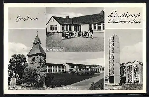 AK Lindhorst / Schaumburg, Kindergarten, Evang. Kirche, Magister-Nothold-Schule, Kath. Kirche